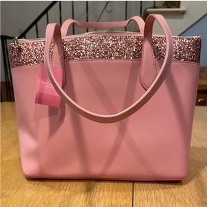 Kate Spade Flash Glitter Pink Tote Large
